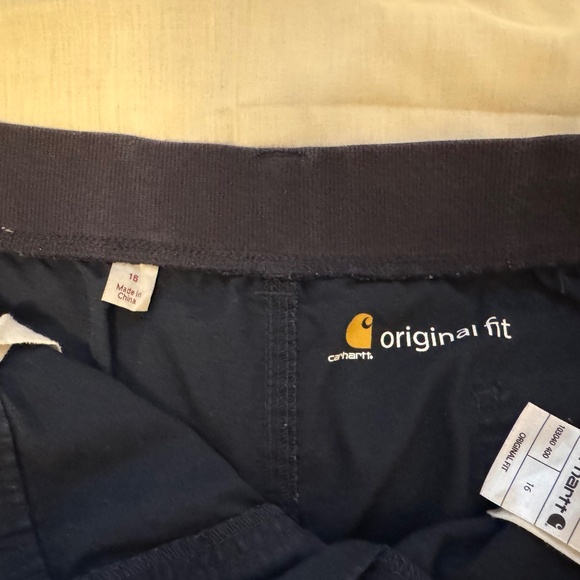 Carhartt RN#14806 Force Original Fit Work Shorts Women 16 Navy Blue Rip Stop - Picture 2 of 4